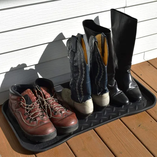 Miniatura 5 de JobSite - Bandeja de botas resistente, multiusos para zapatos, mascotas, jardín, 15 x 28 pulgadas, 2 bandejas