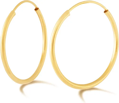 Miniatura 7 de Arracadas de oro amarillo de 14 quilates para mujer de 1 mm - 15 mm de grueso 10 mm - 60 mm de diámetro