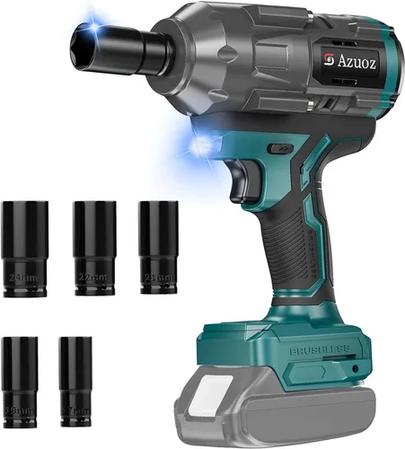 Miniatura 8 de Llave de impacto inalámbrica 1/2 para batería Dewalt de 20 V, destornillador de impacto sin escobillas de 1500 Nm/1106 pies-libras, herramienta