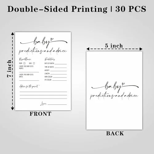 Miniatura 2 de Tarjetas de predicción y consejos para bebés, tarjetas de juegos de baby shower, minimalismo para niños o niñas, decoración y suministros de fiesta