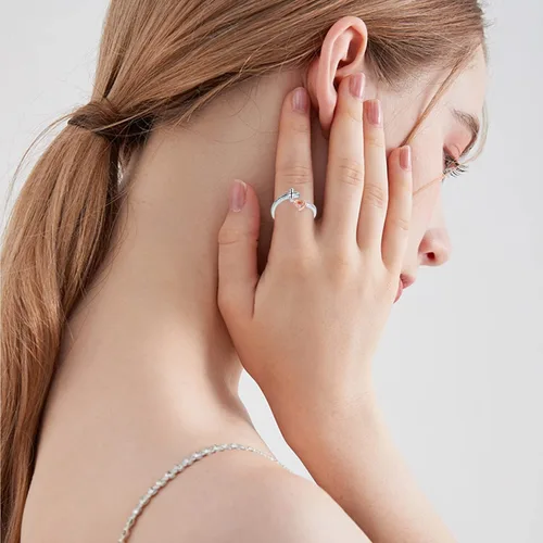 Miniatura 6 de SVODEA Anillo abierto de pies de bebé para mujer, plata de ley 925 con circonita cúbica creada con alas de ángel, anillos ajustables, delicado