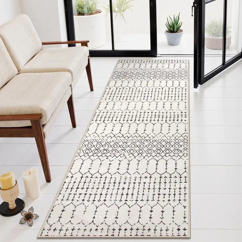 Miniatura 2 de Lahome Alfombras marroquíes para pasillos 2x8 Beige Alfombra de pasillo lavable antideslizante resistente a las manchas Alfombra de cocina