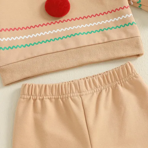 Miniatura 102 de Conjunto de ropa de otoño e invierno para bebé y niño, sudadera larga con capucha y pantalones para niños pequeños, 6, 12, 18, 24 meses, 2T