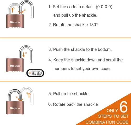Miniatura 4 de Candado de combinación de 4 dígitos resistente, resistente al agua, para exteriores, para casillero de gimnasio escolar, unidad de almacenamiento