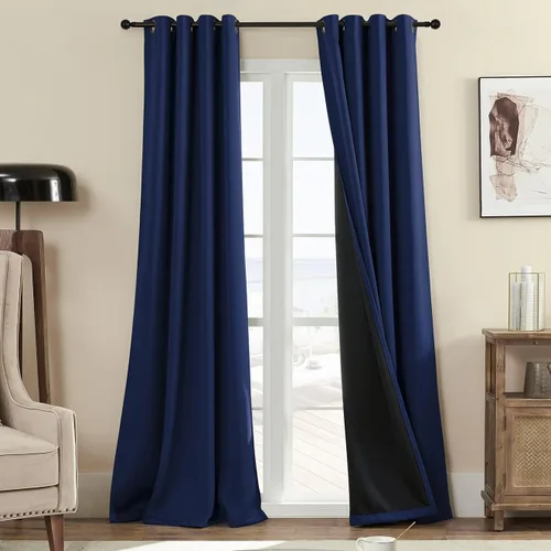 Miniatura 19 de Rutterllow - Cortinas 100% opacas, paneles de cortina con ojales, aislamiento térmico y bloqueo de luz para habitación y sala de estar