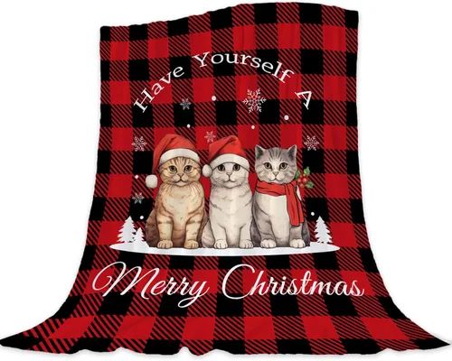 Miniatura 10 de Manta de Navidad para bebé, manta pequeña de Navidad a cuadros rojos, manta de Navidad para invierno, para mascotas, manta para envolver cuna