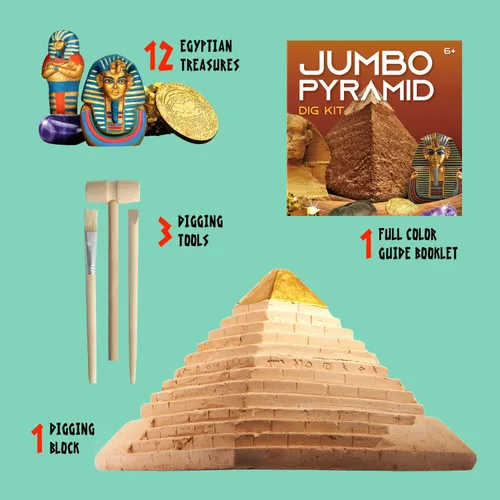 Miniatura 8 de Kit de excavación de pirámides, juego de excavación de civilización egipcia antigua que incluye estuche de momia, dios del sol, gran esfinge y más