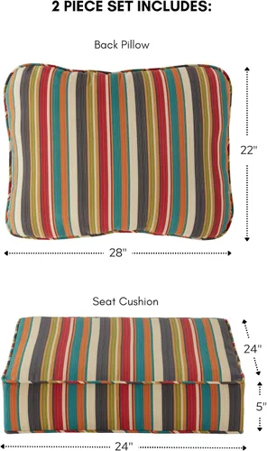 Miniatura 3 de Greendale Home Fashions Juego de cojines de asiento profundo para exterior de 2 piezas, Adobe Ártico