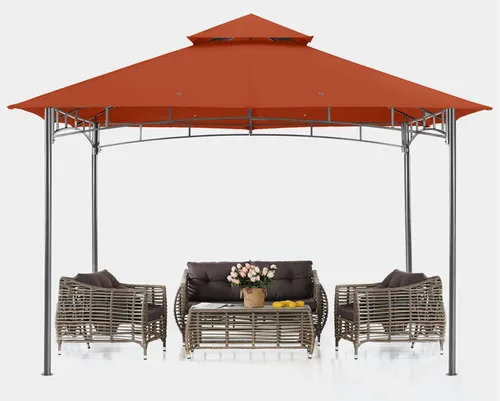 Miniatura 9 de ABCCANOPY Gazebos para patios 10x10 - Gazebo con marco de acero para exteriores para césped, patio trasero, jardín, terraza (gris oscuro)
