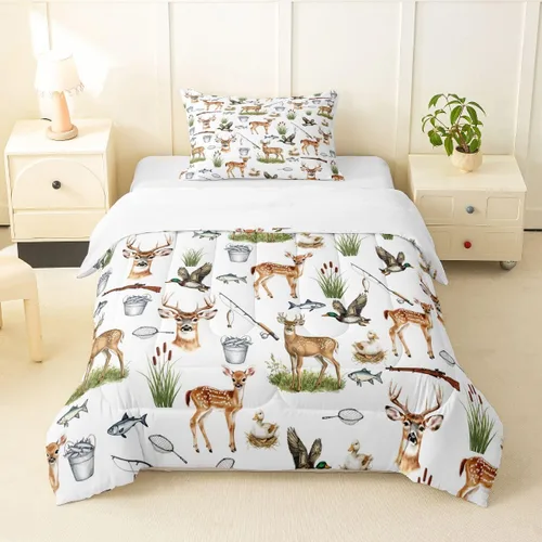 Miniatura 33 de Erosebridal Juego de edredón de tiburón, tamaño individual, juego de ropa de cama de vida oceánica para niños y niñas, color verde azulado