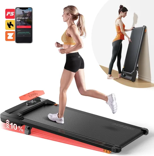 ACEZOE Caminadora con 10% de inclinación, caminadora para debajo del escritorio, cintas de correr portátiles compactas para oficina en casa,