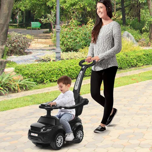 Miniatura 7 de HONEY JOY Cochecito Empujador con Pedal, Coche Deslizante con Manija de Empuje y Barrera Desmontable, Sonido y Luces, Almacenamiento Bajo