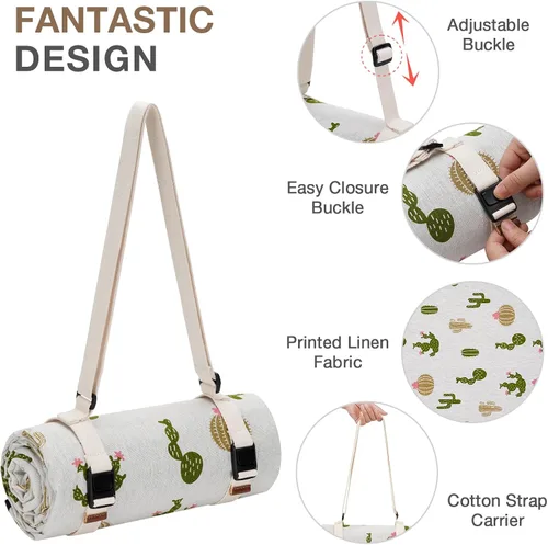 Miniatura 2 de WILLOW WEAVE Mantas de picnic lavables Alfombra de playa sin arena impermeable Mantas de camping Mantas de emergencia Accesorios de cestas