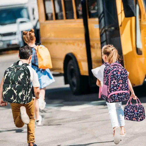 Miniatura 51 de Juego de mochila para niñas y adolescentes, mochila escolar para niños con bolsa para el almuerzo, estuche para lápices, mochilas escolares