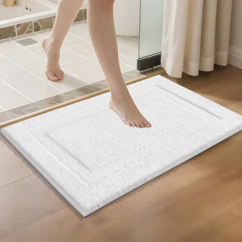 Miniatura 25 de SHACOS Alfombras de baño súper suaves y esponjosas de 24"x36" antideslizantes, lavables, alfombras de baño absorbentes, alfombras para suelo de Gris