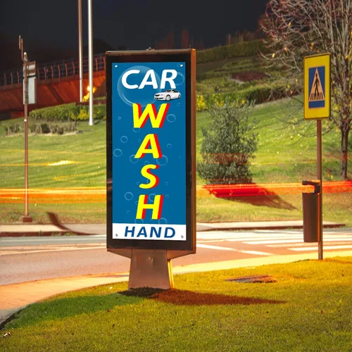 Miniatura 7 de Cartel de lavado de autos extra grande, 96.5 x 37.4 pulgadas duradero para lavado de autos (mano) para interiores y exteriores con cuerda