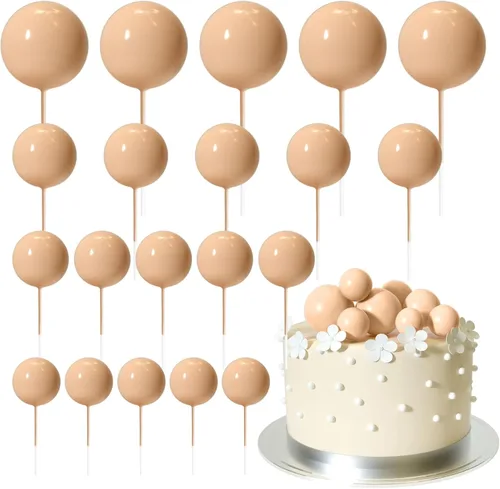 Miniatura 20 de ASTARON 20 piezas de decoración de bolas para pastel, mini globos, decoración de pastel con palos, bolas de pastel plateadas para graduación, boda