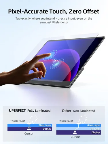 Miniatura 2 de UPERFECT Monitor portátil OLED con pantalla táctil de 14 pulgadas, 3K 2880 x 1800 120Hz Monitor portátil para juegos de 0.1 ms, 500 liendres