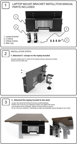 Miniatura 7 de Soporte vertical para portátil de montaje lateral para almacenamiento de escritorio, se adapta a