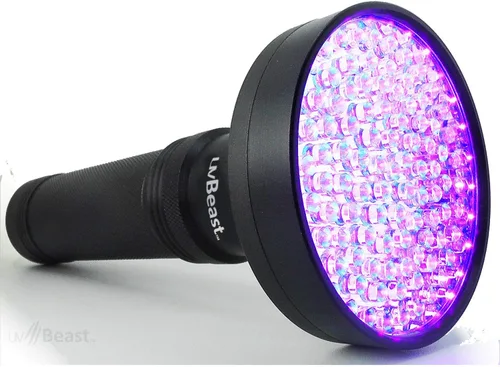 uvBeast Linterna UV de luz negra – Alta potencia 100 LED con efecto de inundación de 30 pies – Grado profesional 385nm-395nm mejor para uso