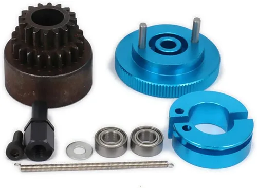 16T-21T Juego de embrague de dos velocidades Bell Shoes Springs Flywheel Bearing para 1/10 RC Car (azul)