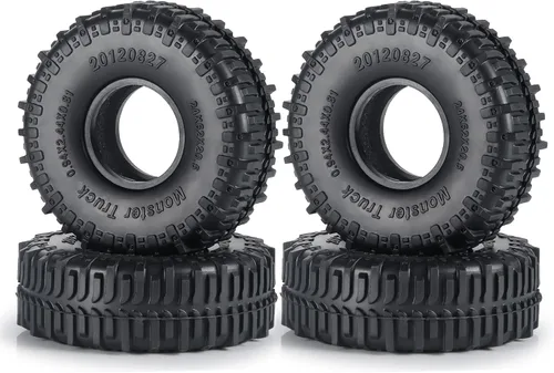 Miniatura 7 de MOHERO - 4 neumáticos de goma de 1.0 pulgadas, neumáticos de rueda de 2.441 x 0.866 in para Axial SCX24 90081 AXI00001 002 004 005 006 RC Crawler