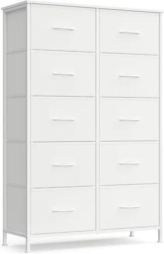 Miniatura 23 de SONGMICS Cómoda para dormitorio, cómoda, acero, MDF, 4 cajones de tela no tejida, unidad organizadora de almacenamiento, armario, entrada, negro
