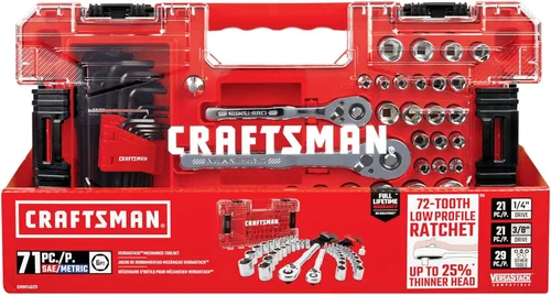 Miniatura 6 de CRAFTSMAN - Juego de herramientas mecánicas Versastack, mando de 1/4 y 3/8 pulgadas, 71 piezas (CMMT45171)