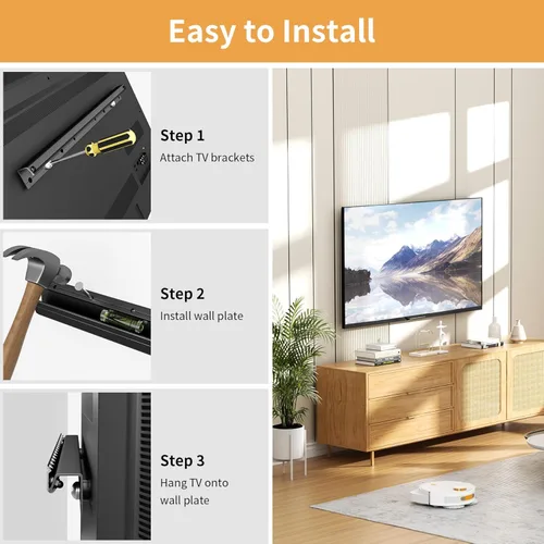 Miniatura 5 de Soporte de pared para TV sin tachuelas para televisores de 12 a 55 pulgadas, soporte de TV para paneles de yeso sin taladro, VESA máximo de 15.748 x