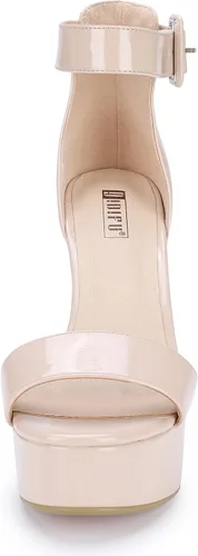 Miniatura 4 de IDIFU - Tacones de plataforma de 5pulgadas para mujer, sandalias Sabrina IN5 de tacón alto y grueso, correa de tobillo, zapatos sexis y elegantes
