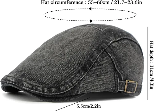 Miniatura 7 de Gorra de Newsboy para hombre, ajustable, plana, Ivy Gatsby, gorra de conducción de cabbie, transpirable, de algodón, gorra de golf