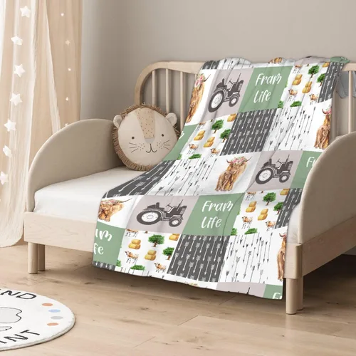 Miniatura 5 de Manta de franela de vaca para regalo, ultra suave y acogedora, manta de forro polar ligera y mullida, manta de felpa cálida para sofá, cama, 30 x 40