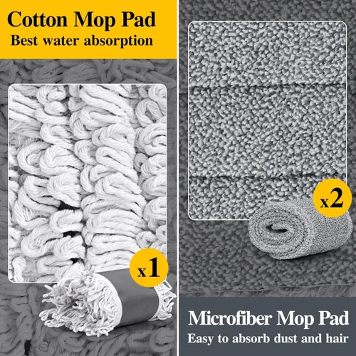 Miniatura 4 de MASTERTOP Trapeador Comercial, Trapeador de Polvo Grande de 36'', Trapeadores de Empuje Industriales de Servicio Pesado con 3 Almohadillas de Gris