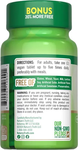 Miniatura 7 de Nature's Truth Vitamina B12 500 mcg 120 tabletas Suplemento vegano, sin OMG y sin gluten