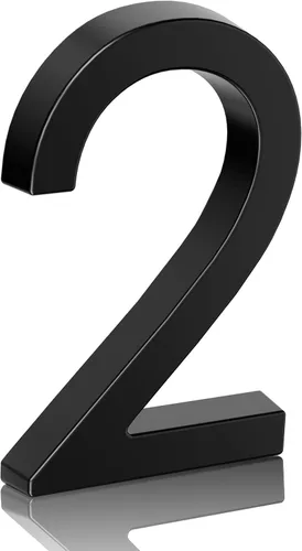 Miniatura 10 de Número de casa flotante de acero inoxidable de 5 pulgadas, números de casa modernos de metal antioxidante con kits de clavos para puerta, jardín