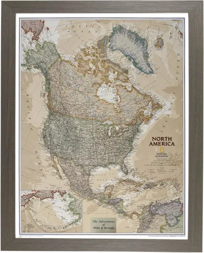 Miniatura 17 de Push Pin Travel Maps Pósteres e impresiones personalizables – Gris granero – Mapa de pines enmarcado personalizado, llega listo para colgar con 150