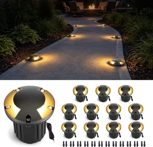 Miniatura 15 de Gardenreet - Luz de pozo en tierra - Latón 12V IP65 Iluminación de paisaje al aire libre, luz de torreta de bajo voltaje LED en grado, bronce