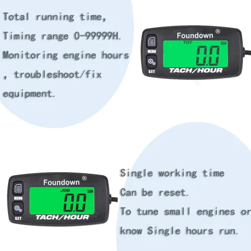 Miniatura 2 de Tacómetro de motor pequeño, medición de RPM, medidor de horas digital, monitoreo de horas del motor para aviones ultraligeros, motosierra