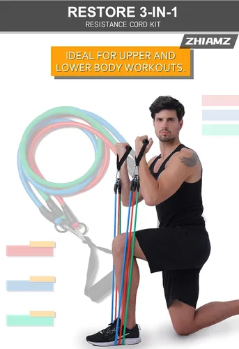 Miniatura 6 de Resistance Bands with Handles, Single Resistance Bands, Exercise Bands with Handles, for Resistance Training, Physical Therapy, Home Workouts