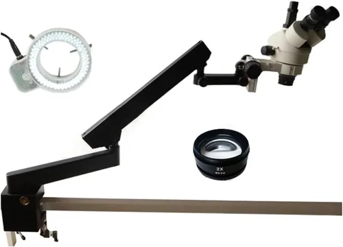 Miniatura 2 de Microscope Accessories Kit 3.5X-90X Trinocular Stereo Microscope Stand Clamp Zoom Microscopio Microscope Slides (Color : 3.5X-90X Trinocular B)