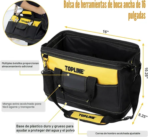 Miniatura 5 de TOPLINE Juego de herramientas para el hogar de 467 piezas para mecánicos, bolsa de herramientas de 16 pulgadas con kit de herramientas para el hogar