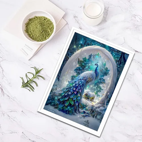 Miniatura 4 de SENQAO Kits de Pintura de Diamantes de Pavo Real para Adultos, Pintura de Diamantes de Pavo Real DIY 5D Taladro Completo Kit de Arte de Diamantes