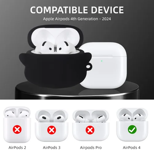 Miniatura 6 de Funda para AirPods 4 2024 con kit de limpieza, [Eye can Glow in the Dark], fundas lindas de fantasma de anime para AirPods serie de 4ª