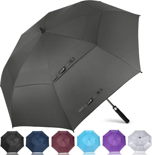 Miniatura 23 de ZOMAKE - Paraguas de golf a prueba de viento, extragrande, de gran tamaño, de doble dosel resistente para lluvia, juegos deportivos y carrito