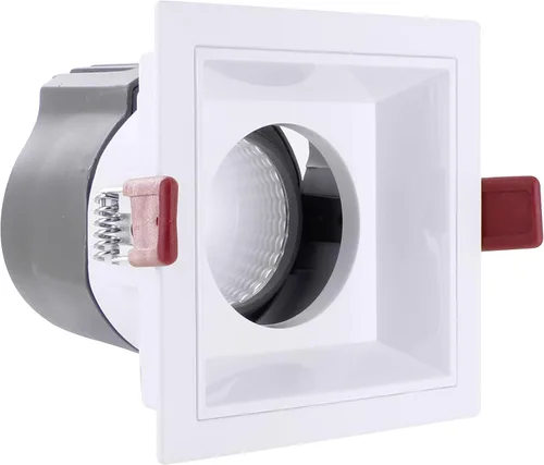 Iluminación empotrable LED cuadrada de 2 pulgadas – 5 W – Luces de techo empotrables delgadas con controlador – Recorte de color extra gratis –