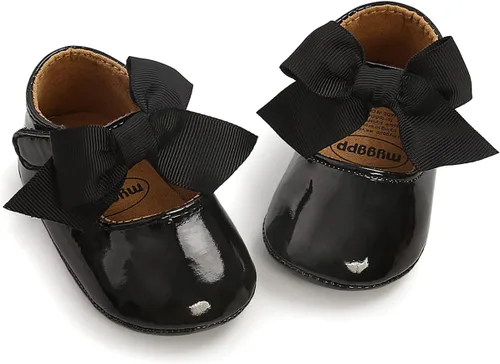 Zapatos de bebé Mary Jane Flats antideslizantes con suela suave para bebés y niños pequeños, primeros caminantes, para fiestas, Navidad y vestidos