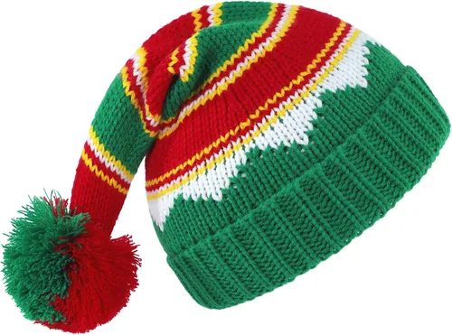 Miniatura 15 de American Trends Gorro de Papá Noel, gorro de Navidad cálido para invierno, gorro holgado de punto trenzado para adultos, mujeres y hombres, fiesta