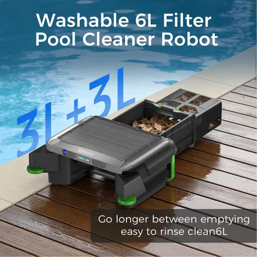 Miniatura 5 de Robótico de desnatador de piscina con energía solar, limpiador automático de superficies de piscina con soporte de aplicación, limpieza continua