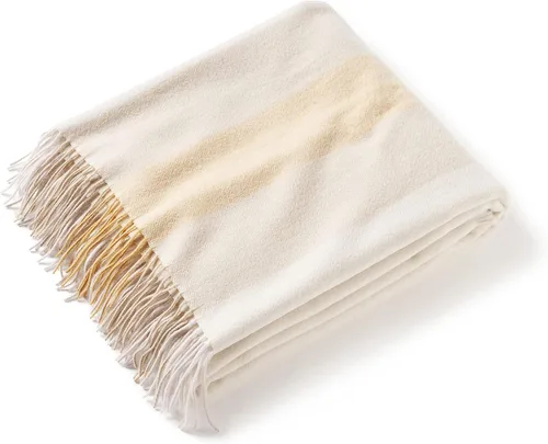 State Cashmere Manta a rayas multicolor para el hogar con flecos decorativos, 100% cachemira pura, manta decorativa ultra suave para sofá, sofá y