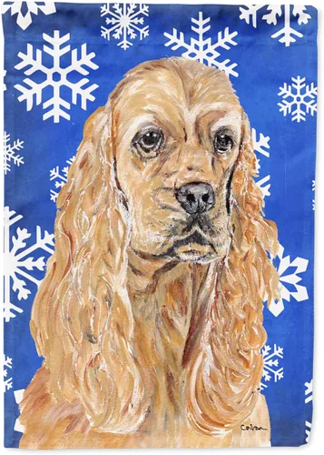 Miniatura 99 de Caroline's Treasures SC9374GF Bulldog English Snow flakes Holiday Garden Flag Buzón Bandera decorativa para patio exterior, patio, obras de arte